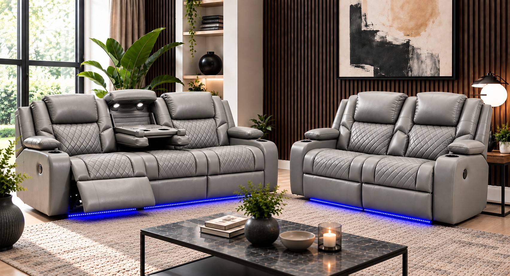 Bravo Electric Recliner Grey 3+2